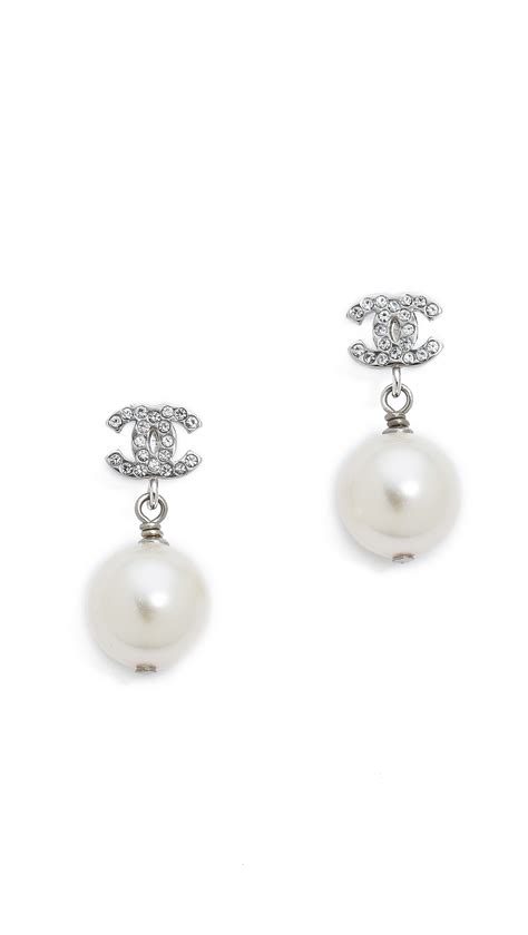 chanel pearl earrings vintage|pre owned Chanel earrings.